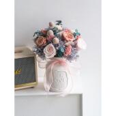 永生花绣球玫瑰视米束花干花花iQVGns家居饰装 摆件玄关电柜家居装