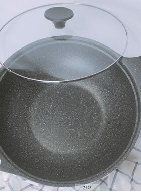 中式麦饭石锅不沾12:00锅32c炉m炒锅厚覆底燃气电加磁通炒用包邮