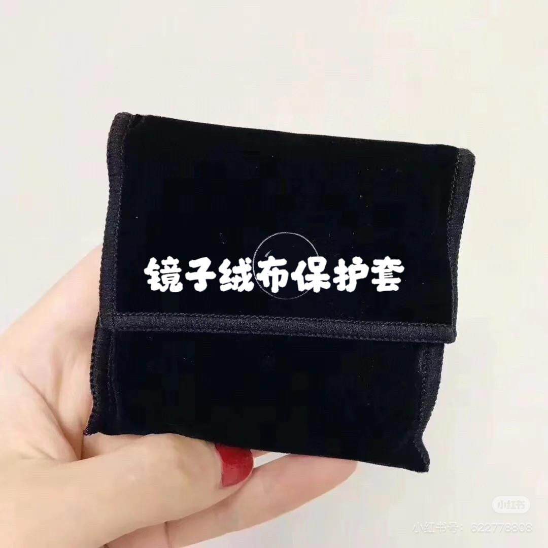 带香UOB妆双面镜！绒面保护套随身便携 小镜子补化妆镜小巧高级有
