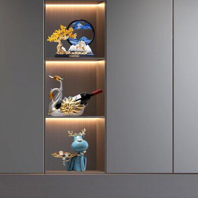 意创天鹅红客酒架摆件式高档酒柜CS-12130装饰品现代家居欧餐边厅