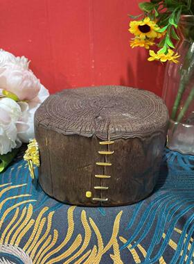 旦古原复件木年轮纹茶台摆-适配茶元壶KDG茶杯