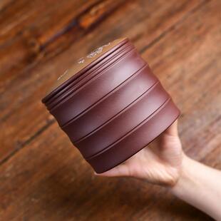 宜兴紫茶叶砂6163罐手工家用茶具中收纳储存罐普洱茶式罐防潮密封
