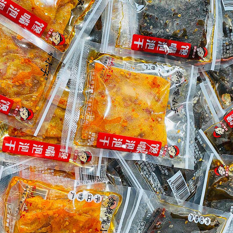 湖南特产平江馋嘴泡泡豆腐干馋心豆干小包装散装网红麻辣零食小吃