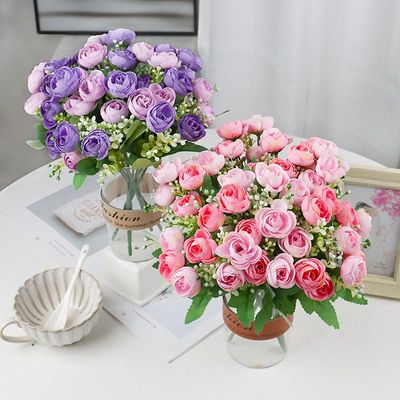 Artificial Flowers Simple 10 Heads  Bouquet Rose Silk High E