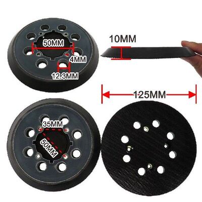 好货3Pcs Backing Pad 5 Inch Sanding Pad 8-Hole Hook And Loop