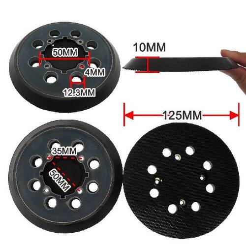 好货3Pcs Backing Pad 5 Inch Sanding Pad 8-Hole Hook And Loop