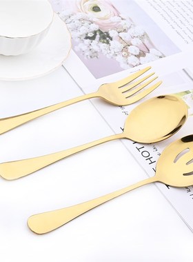5Pcs Gold Dinnerware Set Stainless Steel Cutlery Serving Ute