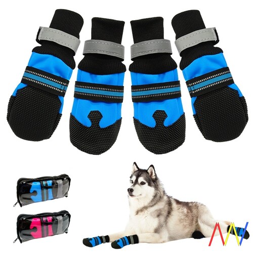 好货4pcs Set Waterproof Pet Dog Shoes Anti slip Pets Dogs Bo