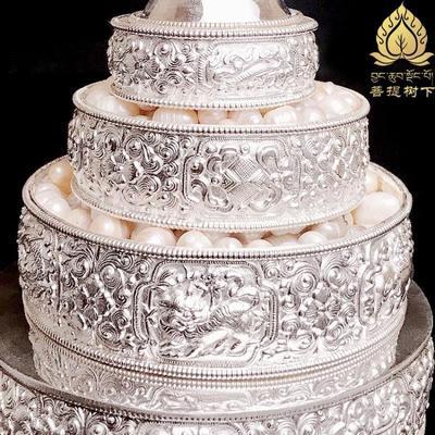 高档曼达盘号S990纯银吉曼扎盘八祥茶P雕花约银曼扎供修曼罗中12c