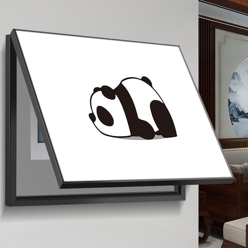 电表箱装饰画油画客厅墙壁画简约极简人物风景动物几何画图片