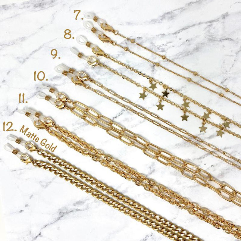 韩国ins时尚东大门新款链条眼镜链口罩链女眼镜挂脖挂绳链防丢链