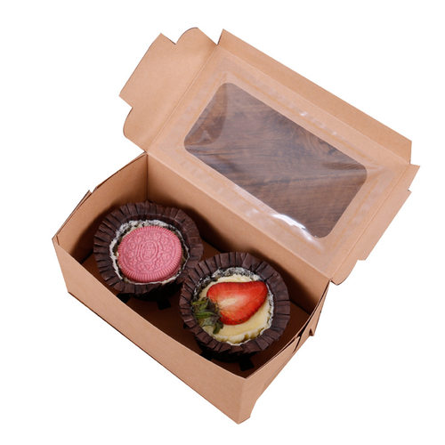 好货Paper cup kraft paper box egg tart box Muffin Cake Cupca