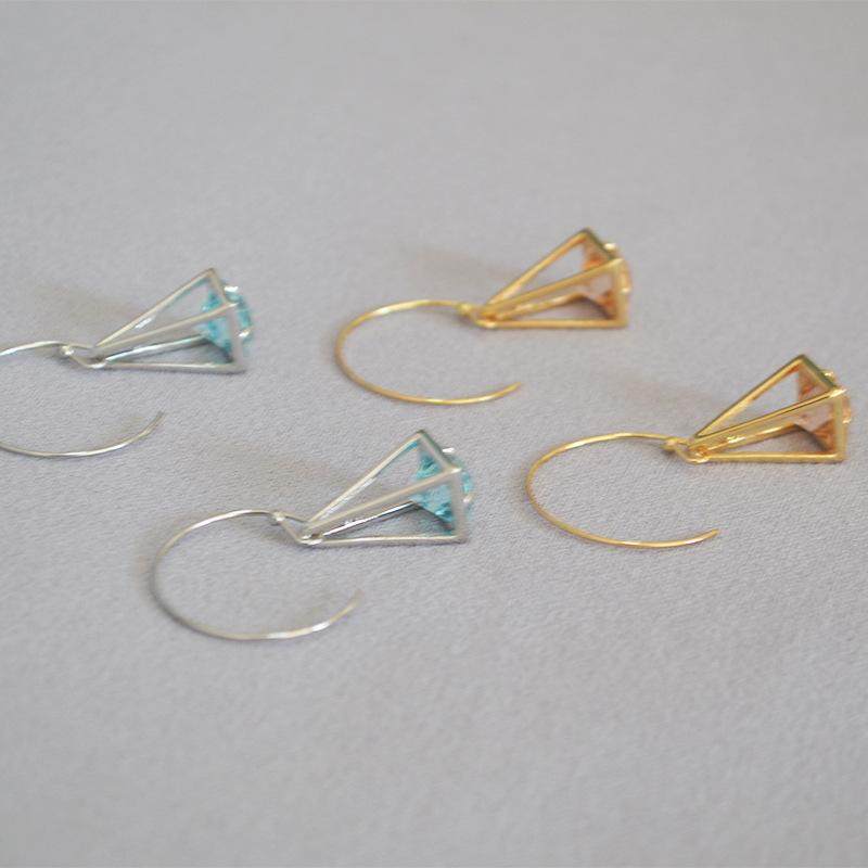 耳环时尚女锆石欧美耳耳坠耳饰设计鸟笼圈气质感alexis/bittarab