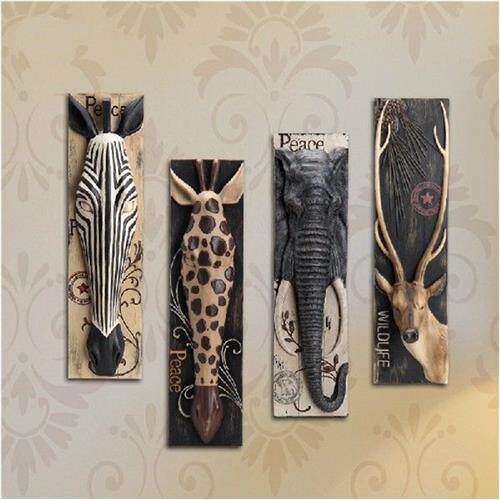 极速European style animal head hanging pendant bar wall mura