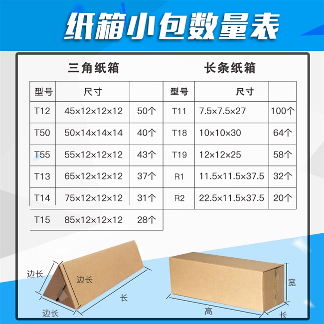快递纸箱长条三角形长方形纸盒水杯雨刷花苗木雨伞包装盒