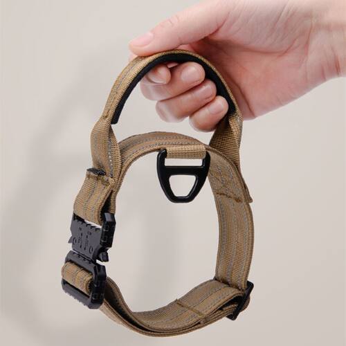 好货Heavy Dog Collar Tactical Collar Leash Set Adjustable Re