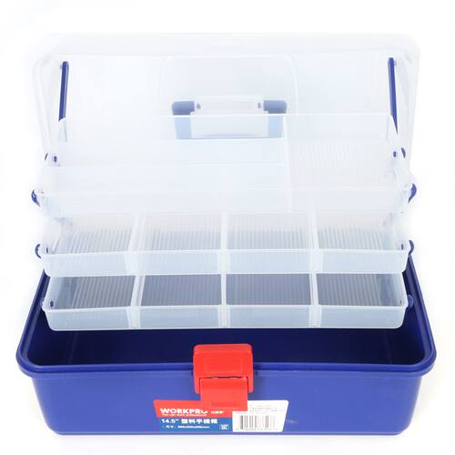 好货W083025n 四层塑料工具箱家用收纳盒手提式中号美术美甲箱