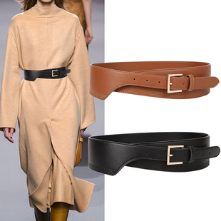 Leather Belts pin square gold Women for Fashion 极速New