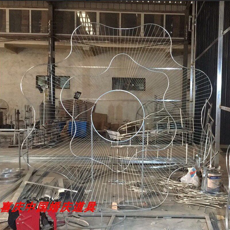 极速新款婚庆道具铁艺屏风婚礼堂装饰千丝万缕迎宾区摆件背景布置