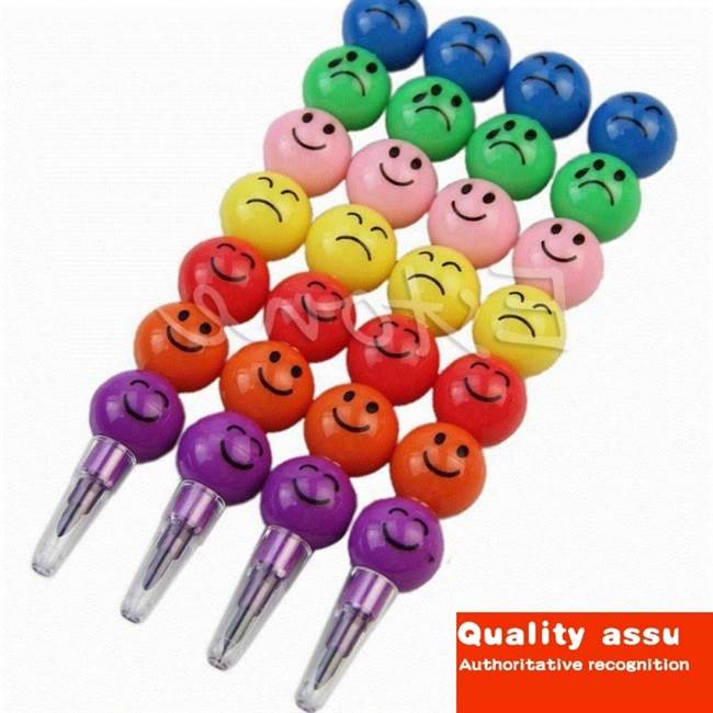新品-7 colors stacker swap tip wax crayons pencil stationary