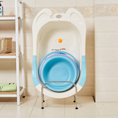 浴室脸盆收纳架落地式 卫生间不锈钢盆架放大号宝宝洗澡盆置物架子