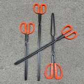 长柄老式 火钳蜂窝煤球铁钳扁头垃圾夹掏灰钩子火剪农村灶膛柴炉夹