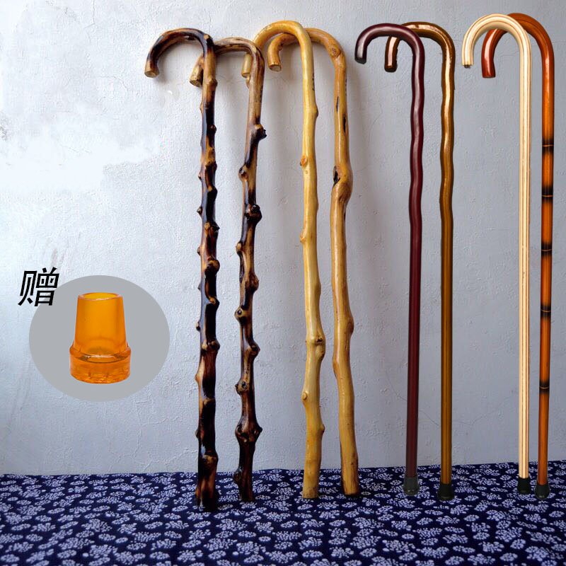 。vaidu防滑防滑木头实木捌拐棍扙仗杖拐登山老人老年人桂手杖杖