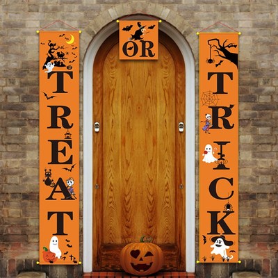 极速Halloween Door Decorations Couplet Outdoor Hanging Banne