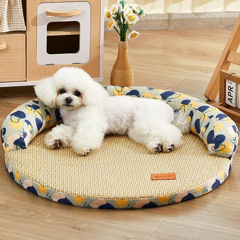 狗窝夏季狗狗凉席可拆洗降温小型犬泰迪睡觉用夏天猫咪宠物床垫子