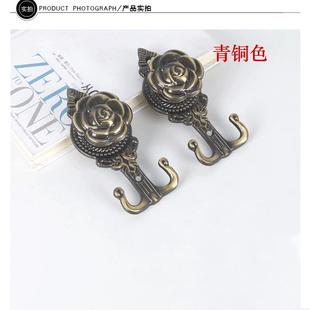 玫瑰金属钩窗帘扣绑带绳子挂球固定装 极速窗帘挂钩墙钩欧式 饰壁钩