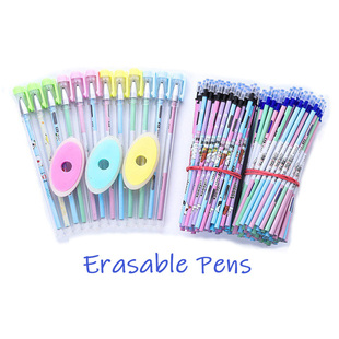 0.5mm Erasable Pens Set Kawaii Black Blue Ink Erasable Refil