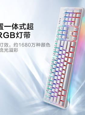 厂家雷神(ThundeRobot)KG3104R琉璃幻彩机械键盘RGB灯条霓虹混