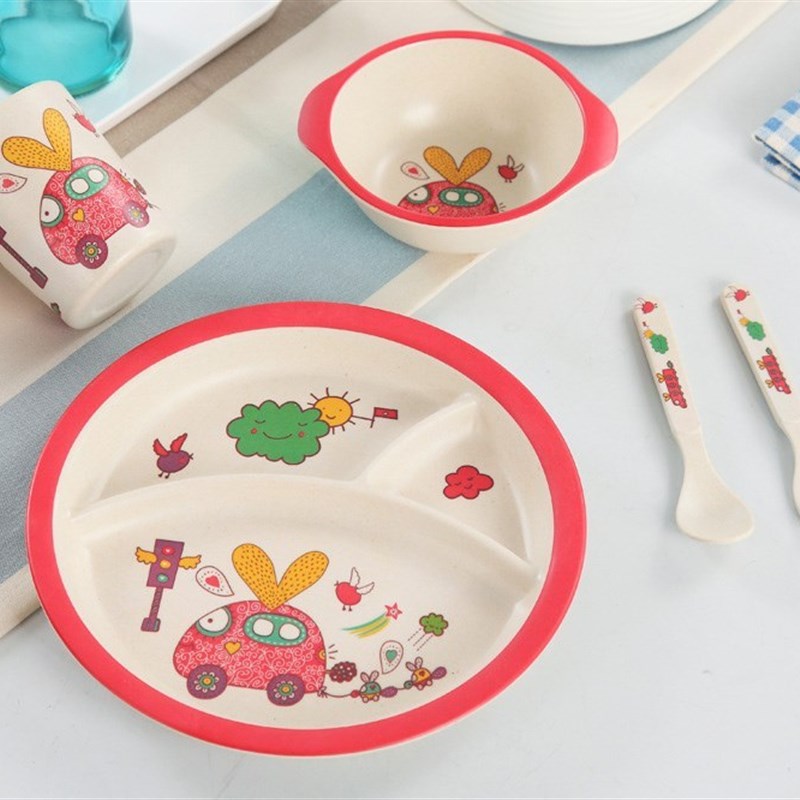 Cute Partition Dinnerware set,Baby eating tableware separate