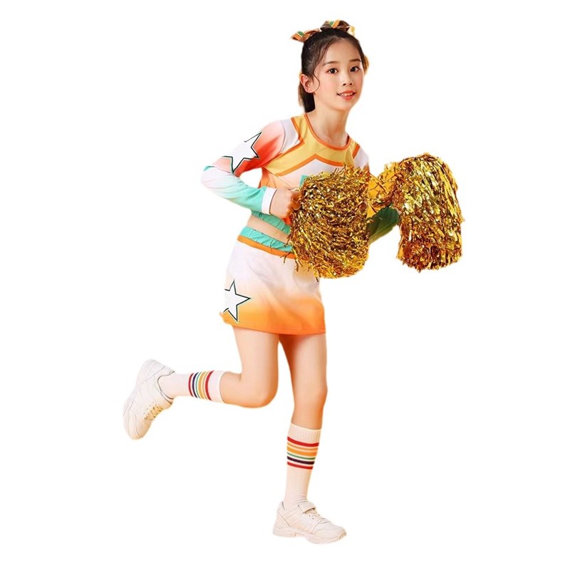 六一儿童啦啦队队服表演服装男女长袖啦啦操运动会专业比赛演出服