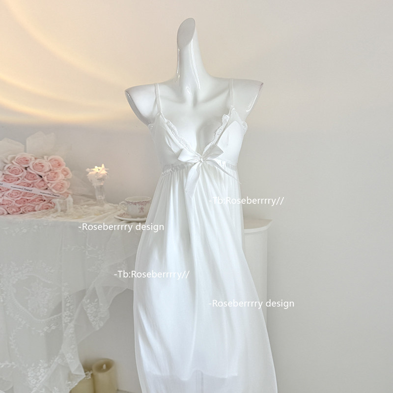 Roseberrrry艾莉公主 法式宫廷深v气质中长款睡裙性感睡衣带胸垫,女士内衣/男士内衣/家居服,睡裙,淘宝优惠券,粉丝福利购,淘宝优惠卷