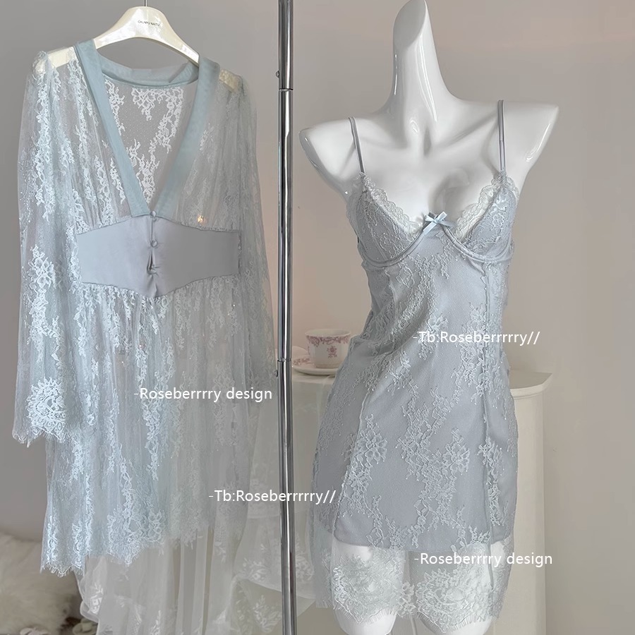 仙女蕾丝纯欲睡裙网纱吊带睡衣