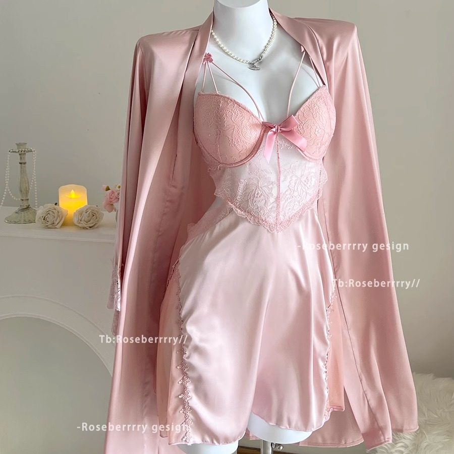 Roseberrrry莓莓百利甜 纯欲性感高级感冰丝蕾丝露背吊带胸垫睡裙,女士内衣/男士内衣/家居服,睡裙,淘宝优惠券,粉丝福利购,淘宝优惠卷