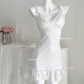 Roseberrrry爱神 少女纯欲风睡裙甜美性感小碎花睡衣带胸垫家居服