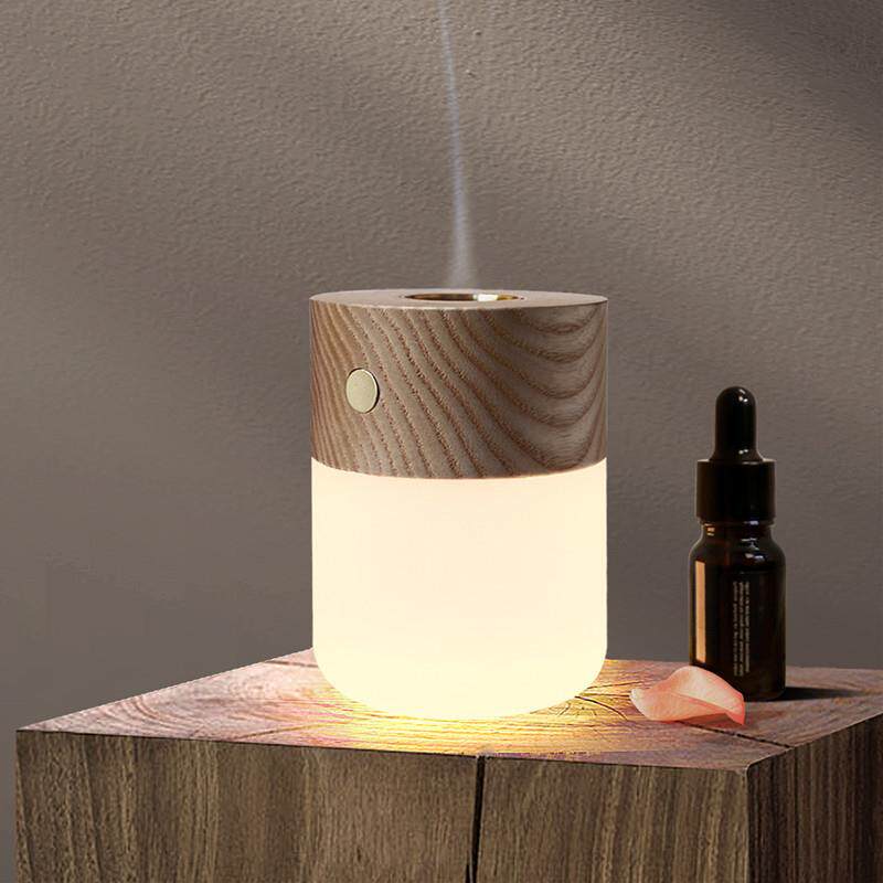 好棒香熏氛围灯床头伴睡简约木纹小台灯家用卧室LED感应小夜灯