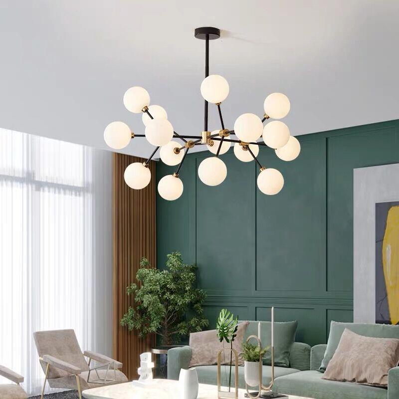 北欧客厅吊灯简约大气轻奢卧室餐厅魔豆灯后现代创意个性水晶灯具