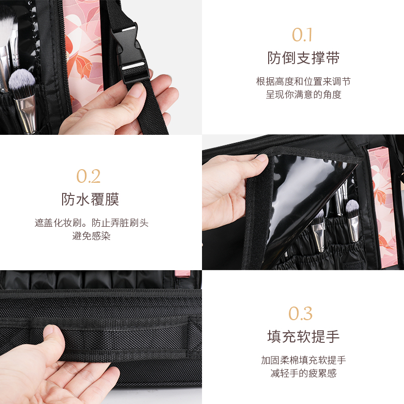 NICELAND化妆包专业带v隔板便携2021新款旅行轻松收纳超大容量!