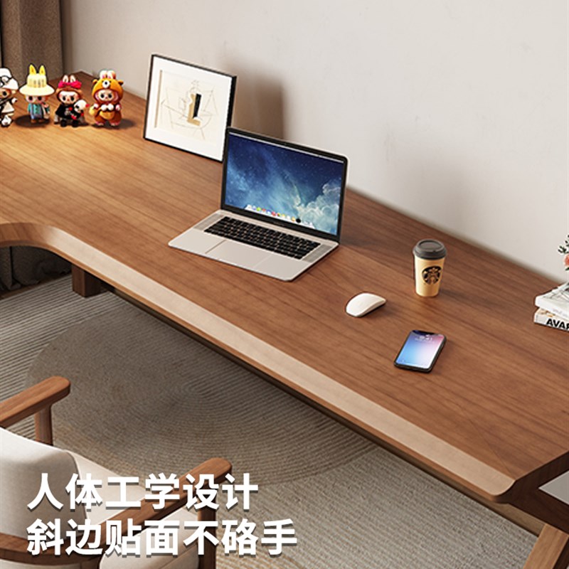 全实木转角书桌卧室家p用l型电脑桌学生双人学习写字拐角办公桌子