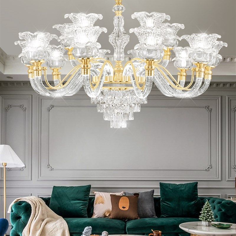 新款欧式客厅水晶吊灯简欧家用卧室吊灯现代大厅灯具灯饰