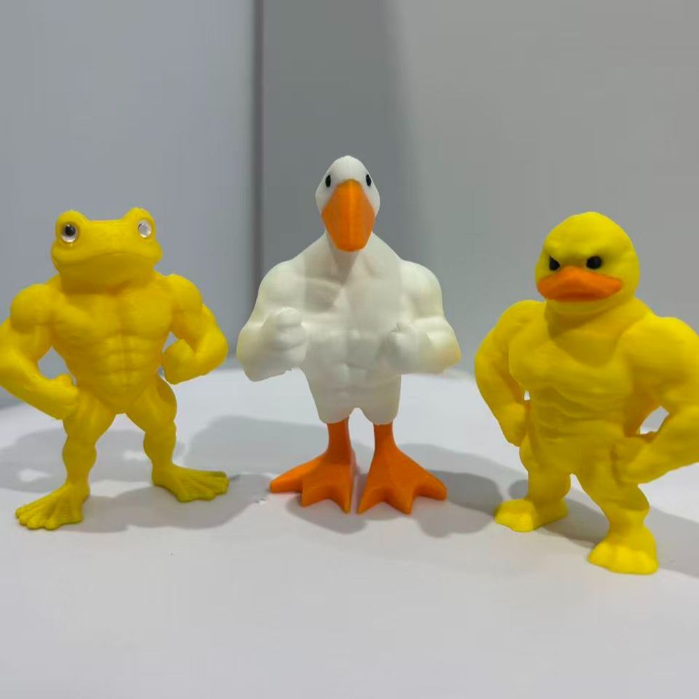 3d打印丑萌趣味肌肉腹肌青蛙大手办/手办景品