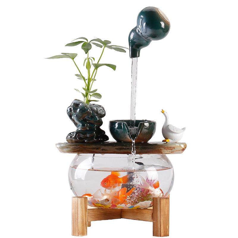 循环流水器摆件客厅家居办公室创意桌面玻璃鱼缸景观开业生财礼品,家居饰品,流水摆件,淘宝优惠券,粉丝福利购,淘宝优惠卷