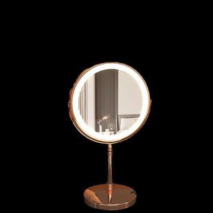 新款 led灯简约补光灯 金属双面镜子十倍放大化妆镜10倍桌面台式