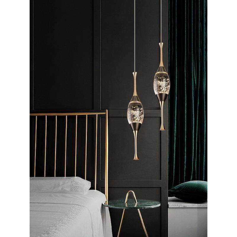 轻奢高端卧室床头吊灯水晶灯现代简约服装店铺装饰吊灯单头吧台灯,家装灯饰光源,智能吊灯,淘宝优惠券,粉丝福利购,淘宝优惠卷