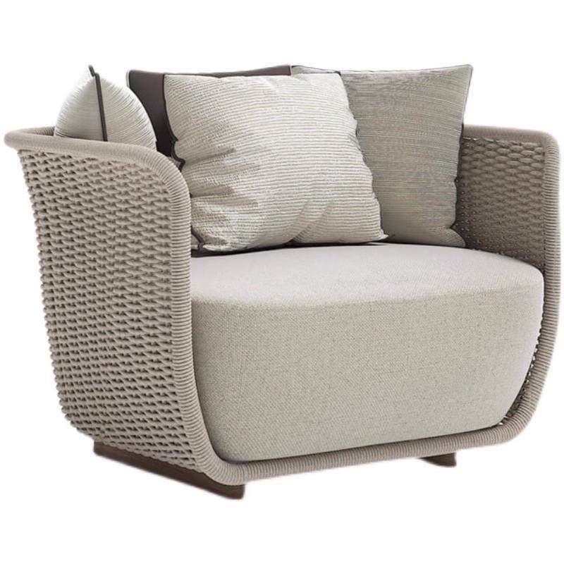 北欧户外沙发藤编阳台庭院防水防晒家具高档酒店别墅露天藤椅沙发