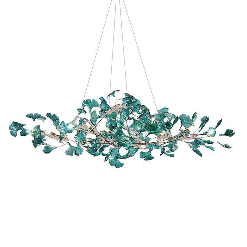 银杏树叶客厅吊灯别墅复式楼loft主灯设计师轻奢酒店大堂餐厅灯具,家装灯饰光源,智能吊灯,淘宝优惠券,粉丝福利购,淘宝优惠卷