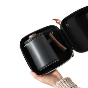 便携式 苍木快客杯备户外包露营泡茶壶茶杯简易木柄 旅行茶具小套装